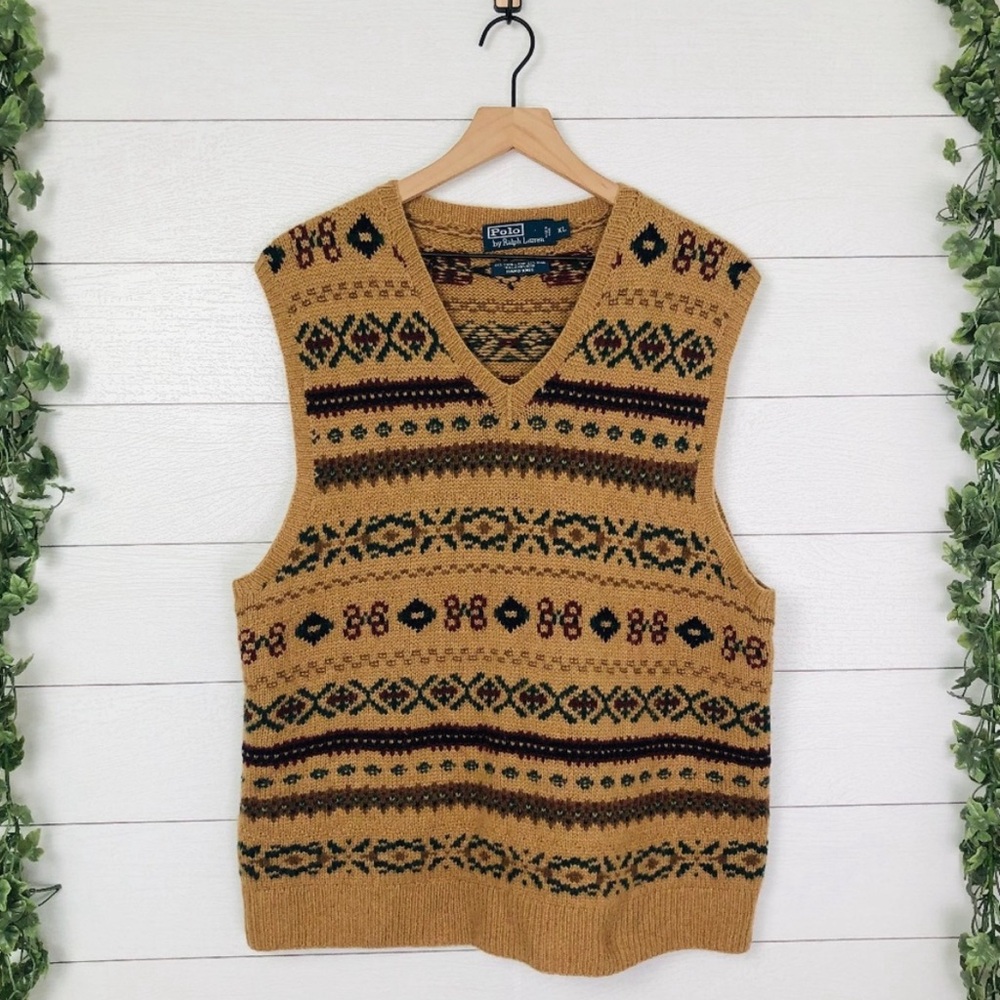 Polo Ralph Lauren Knit Sweater Fair Isle Vest